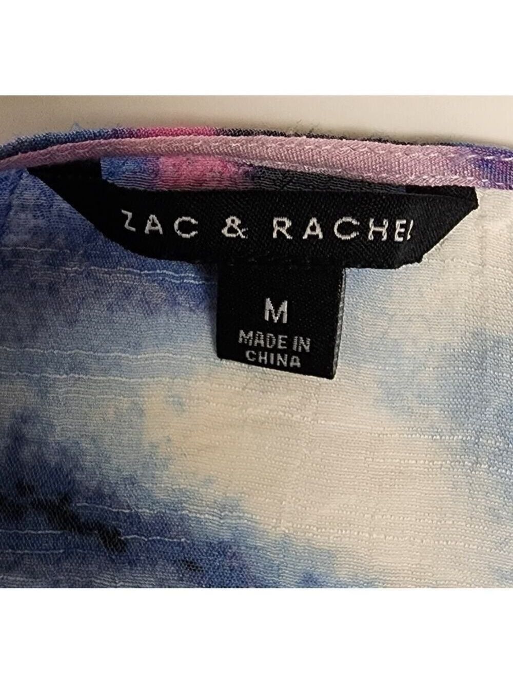 Zac & Rachel Tie Dye Round Neck Short Sleeve Blue/Pink Size Medium - Picture 5 of 6